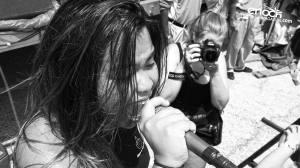 Singer of Bad Seed Riising on The 2)!6 Vans Warped Tour in Houston TX